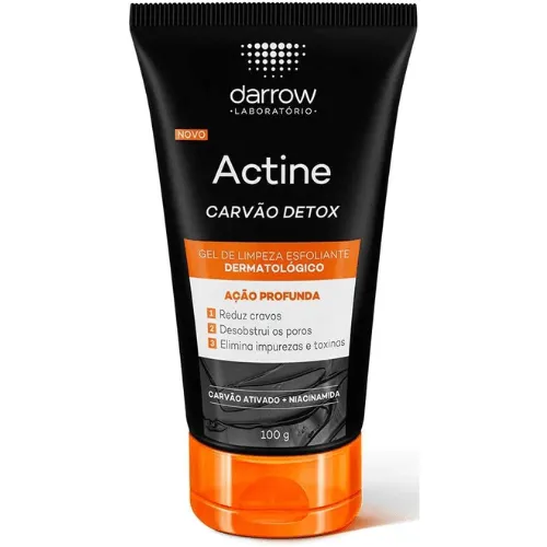 Gel De Limpeza Esfoliante Actine Com Carvão Detox - Darrow