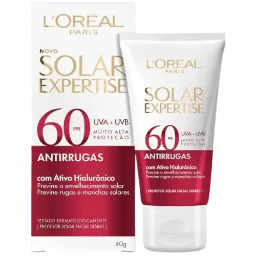 Protetor Solar Facial Solar Expertise Antirrugas FPS 60 - L'Oréal Paris